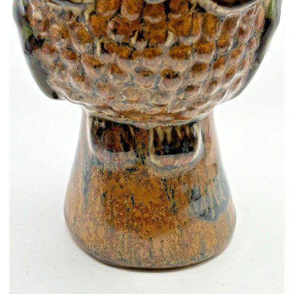 Vintage Owl Tonala Carlos Villanueva Mexican Pottery Folk Art Signed Figurine - Picture 5 of 9